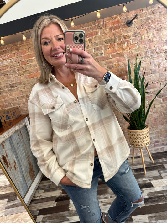 Z Supply Hiker Two Tone Fleece Shacket