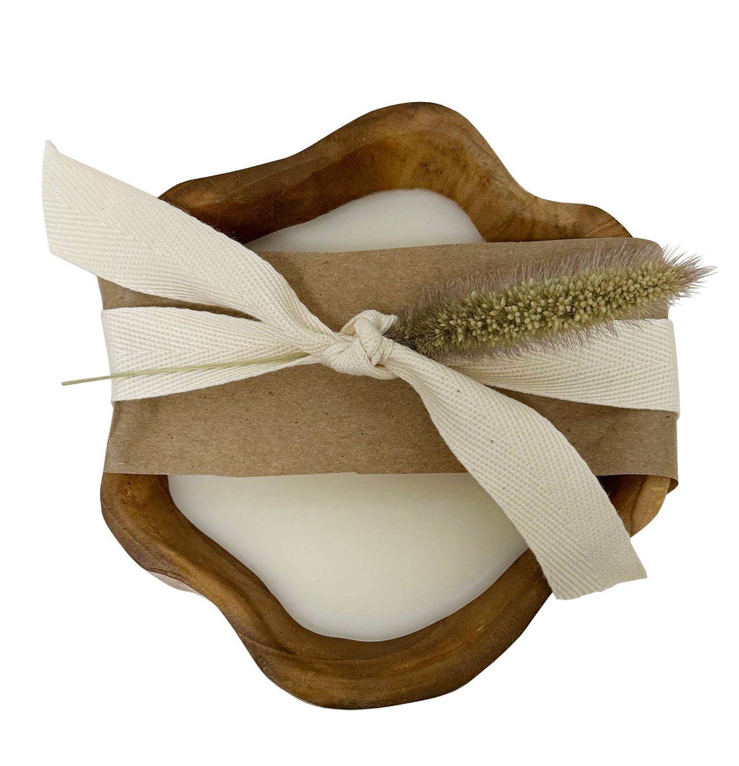 Petite Teak Organic Bowl Candle
