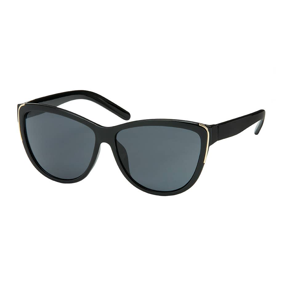 1259 Rose- Cat Eye Gold Accents Sunglasses