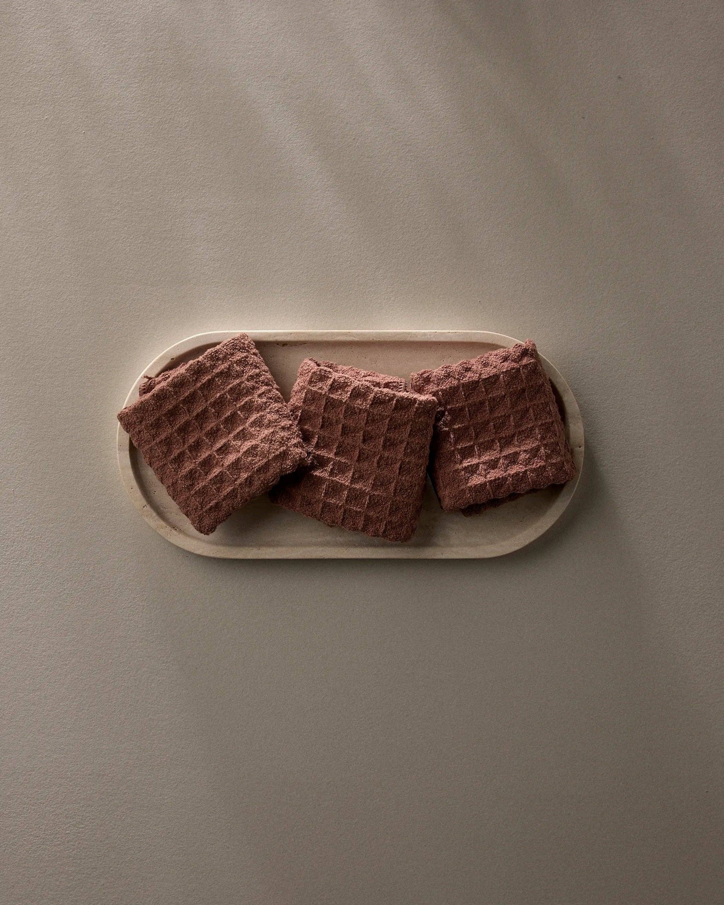 Dusty Rose Waffle Washcloth Set
