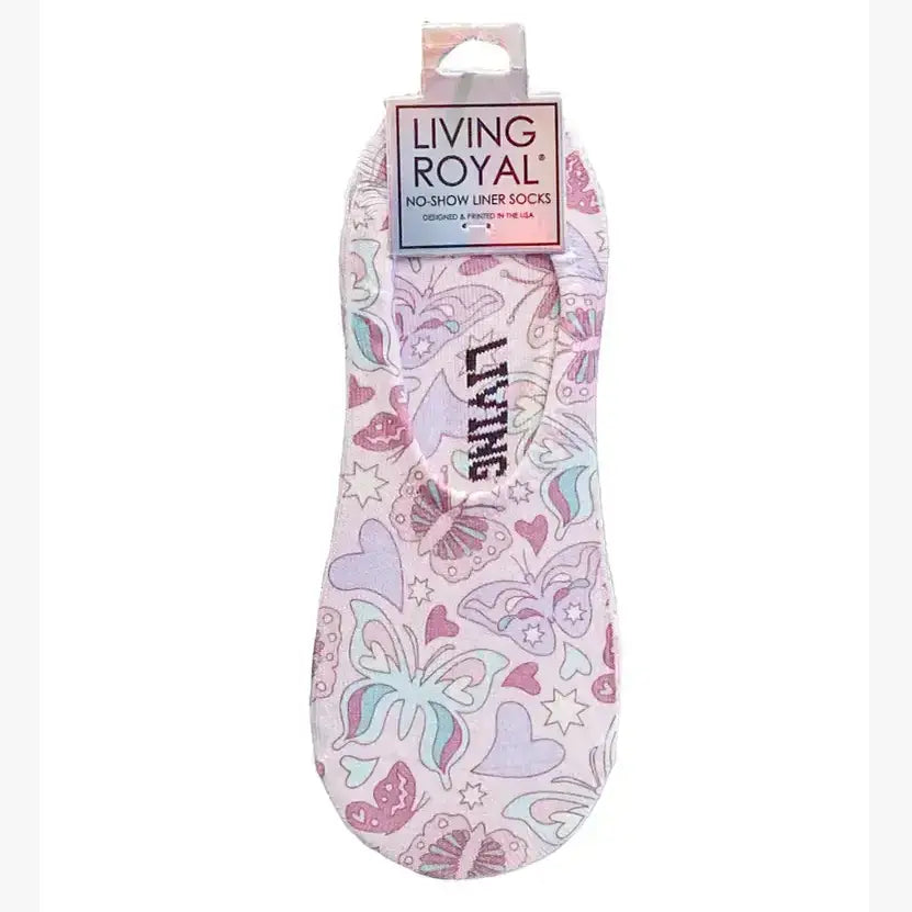 No-Show Liner Socks - Confetti - "Birthday Queen" - White
