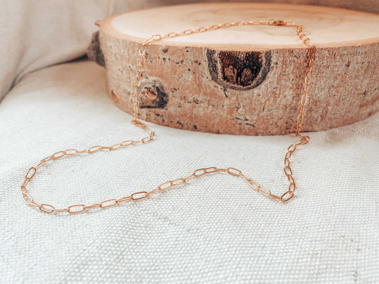 Amber Sunset Paperclip Chain Necklace
