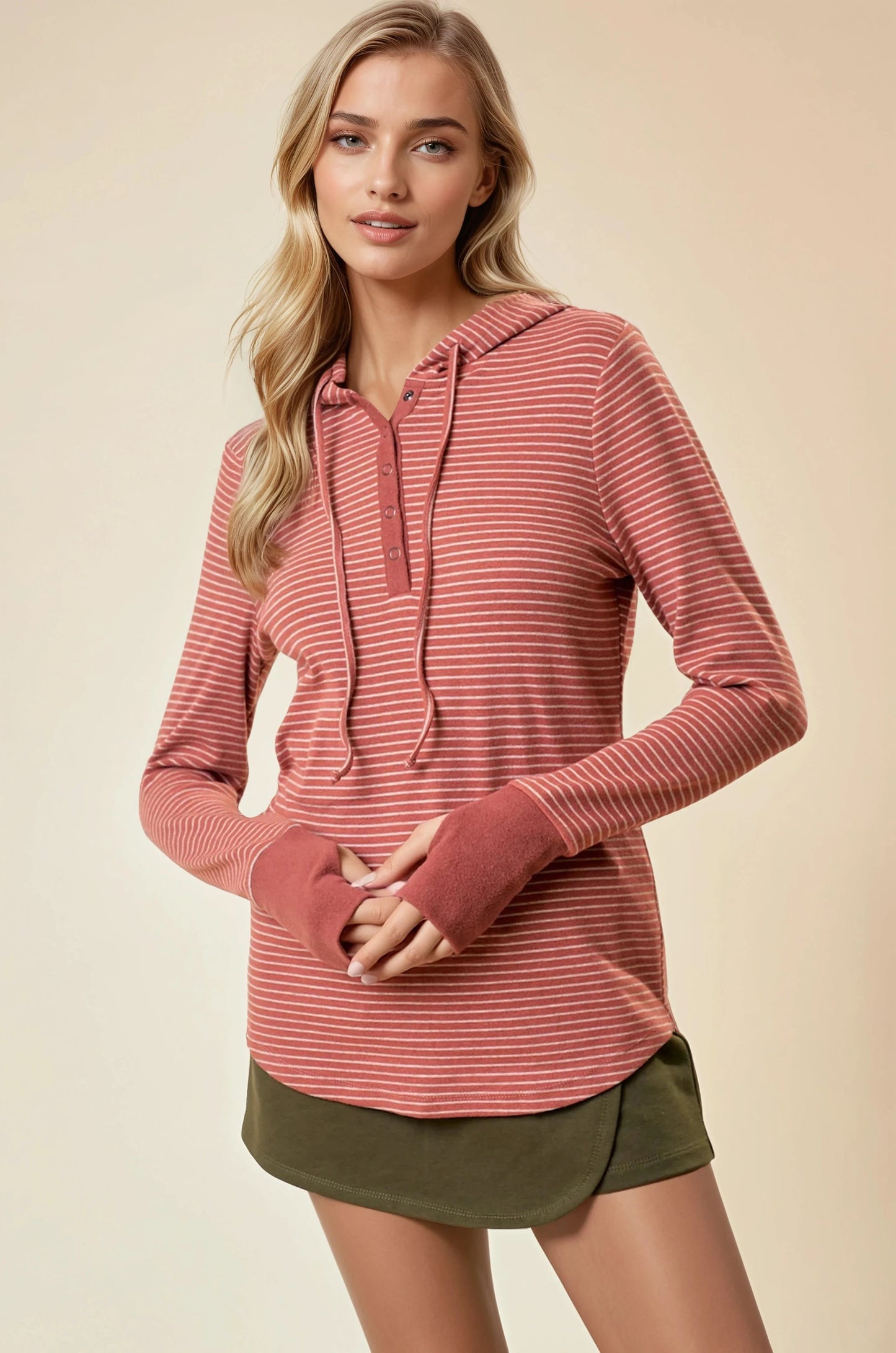 The Alexa Ribbed Hoodie Top