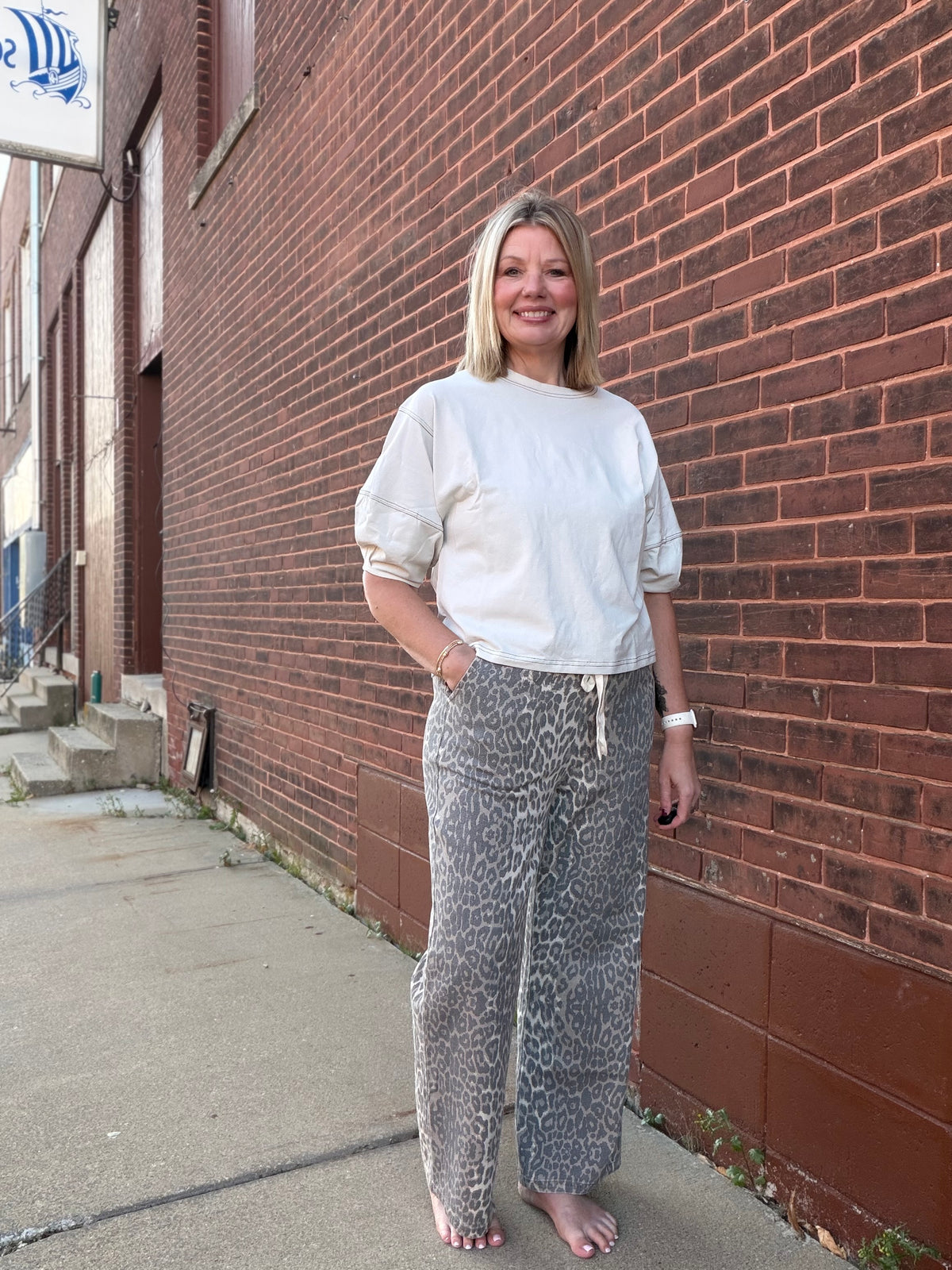 The Raya Balloon Sleeved Stitch Top