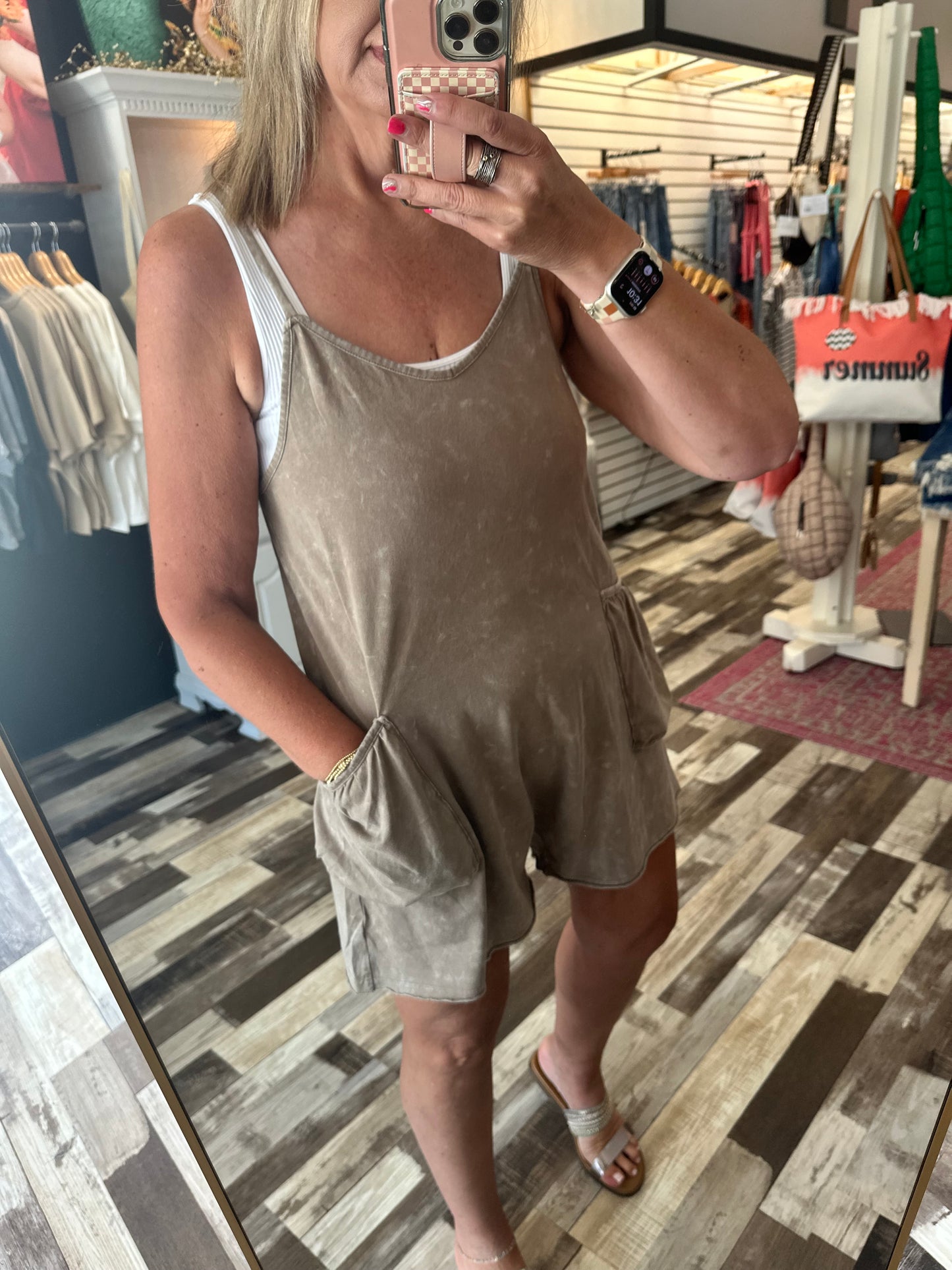 The Tori Mineral Wash Romper