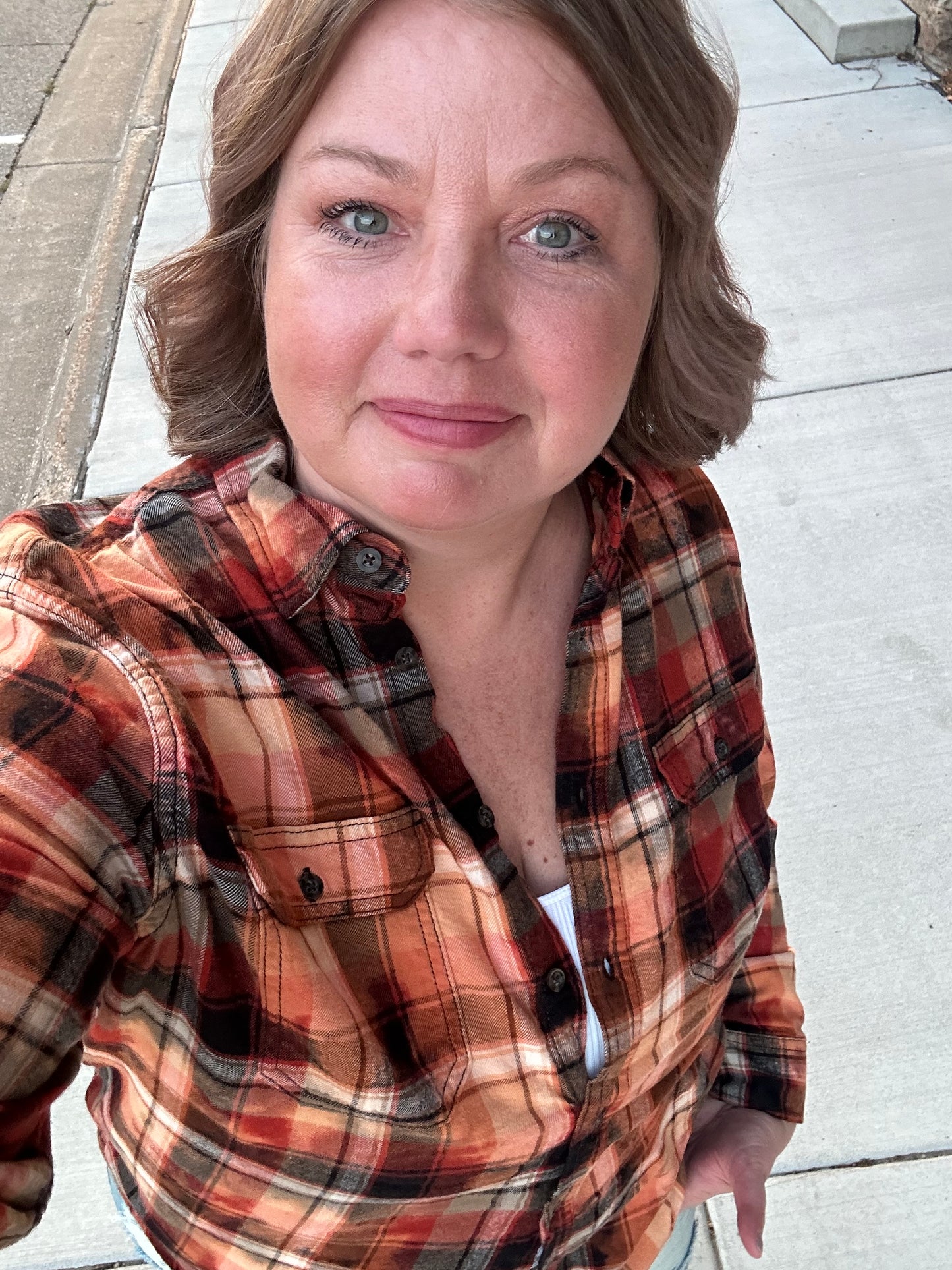 Pumpkin Latte Hand Bleached Flannel