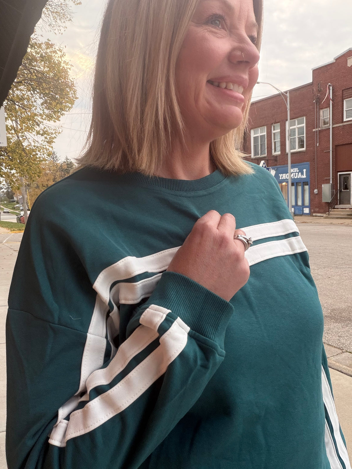 Easy Weekend Panel Stripe Top