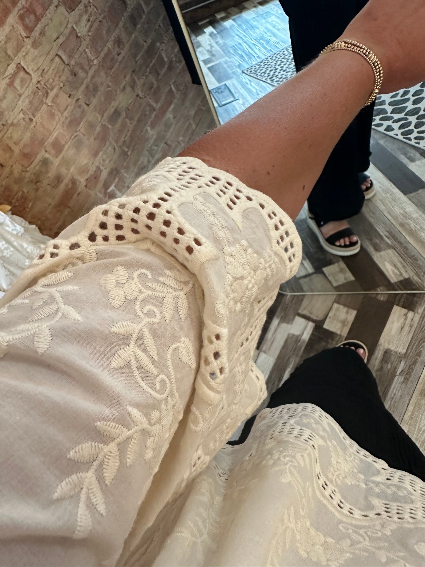 The Cloe Floral Embroidery Tie Front Blouse