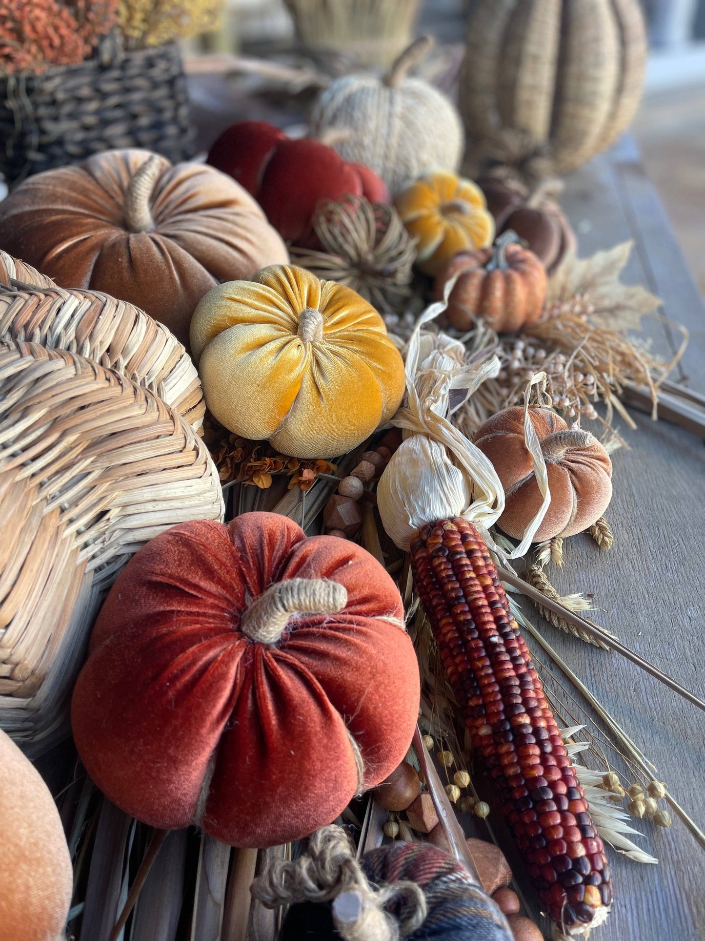 Golden Velvet Fall Pumpkin