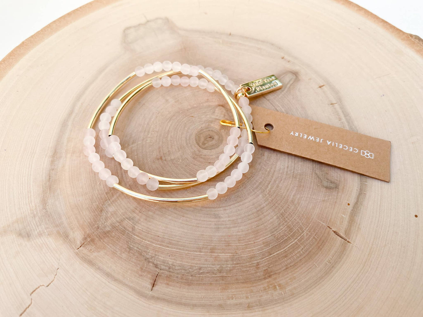 Gemstone and Gold Plated Triple Wrap Bracelets