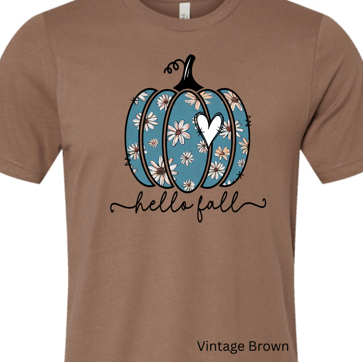 Hello Fall Leopard Pumpkin Boho Graphic Tee