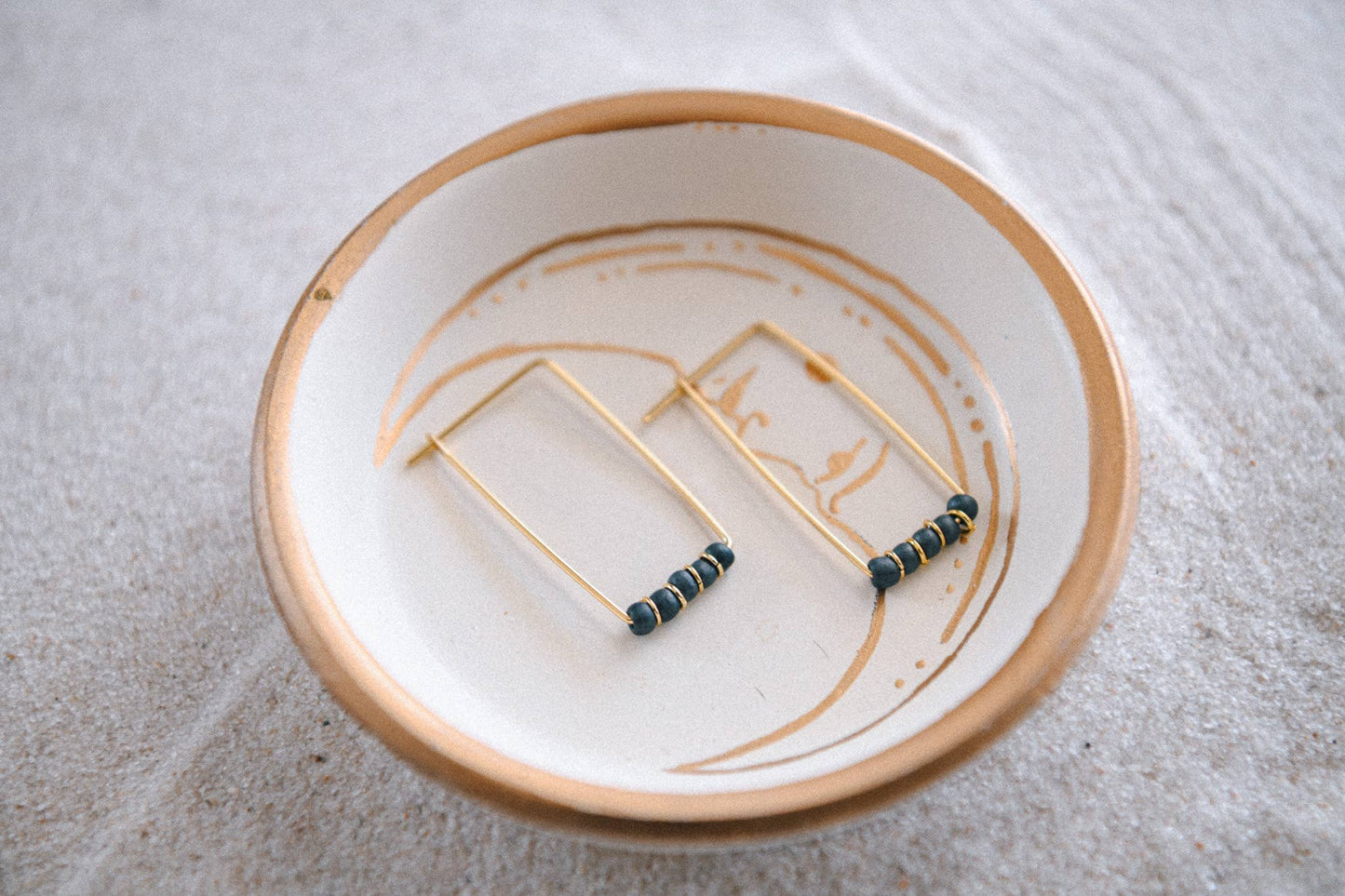 Private Label Genuine Gemstone and Gold-Plated Hoop Earring