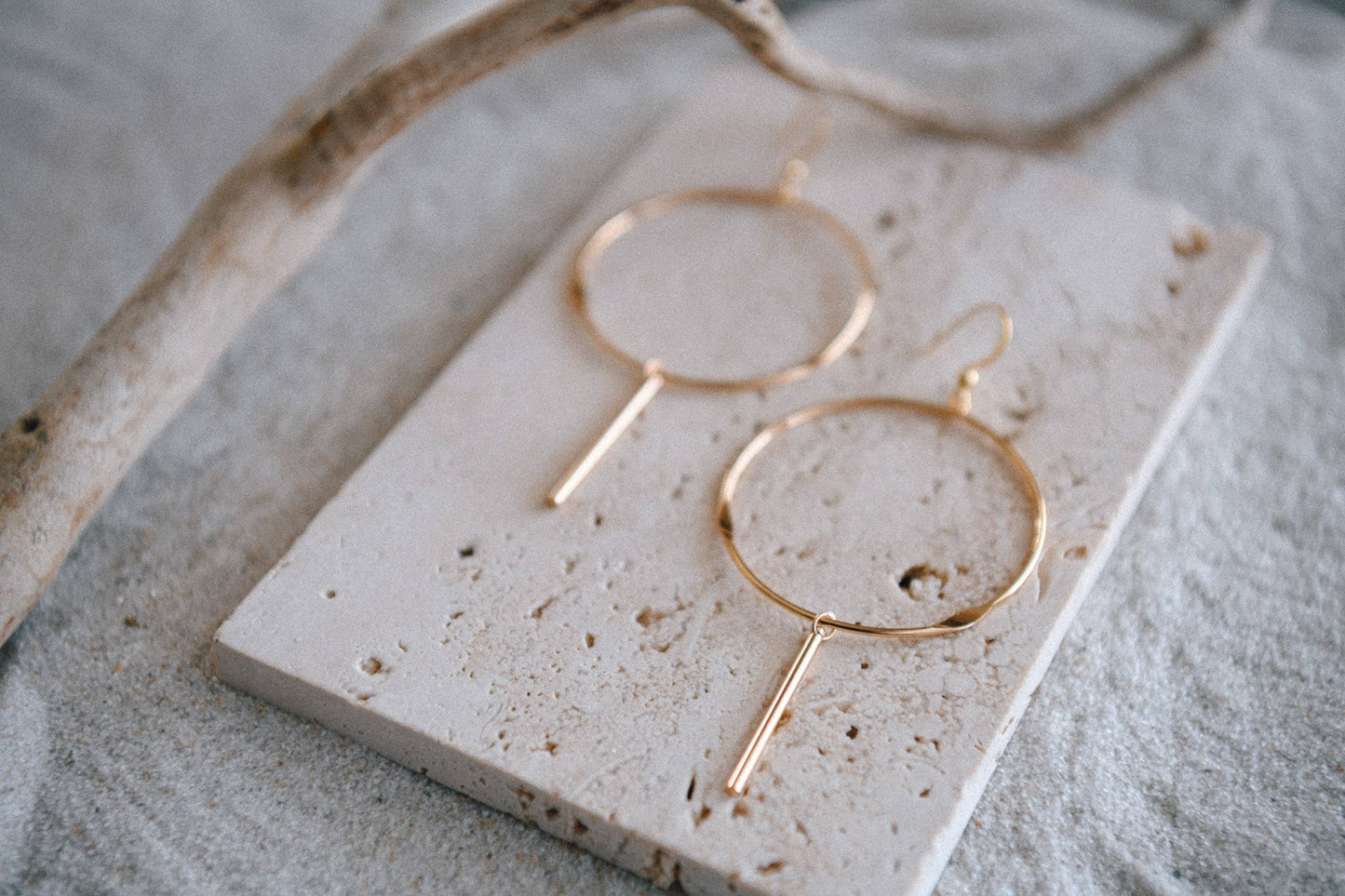Gatsby Timeless Bar Drop Gold Plated Hoop Earring Collection