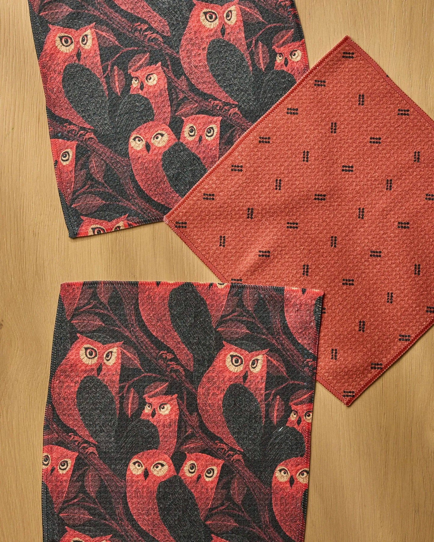 Ember Owl Dishcloth Set