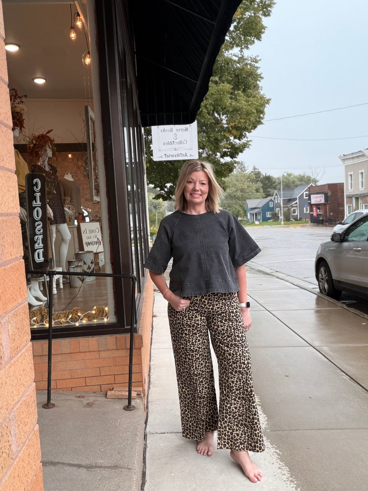 Sweet Escape Leopard Wide Leg Denim