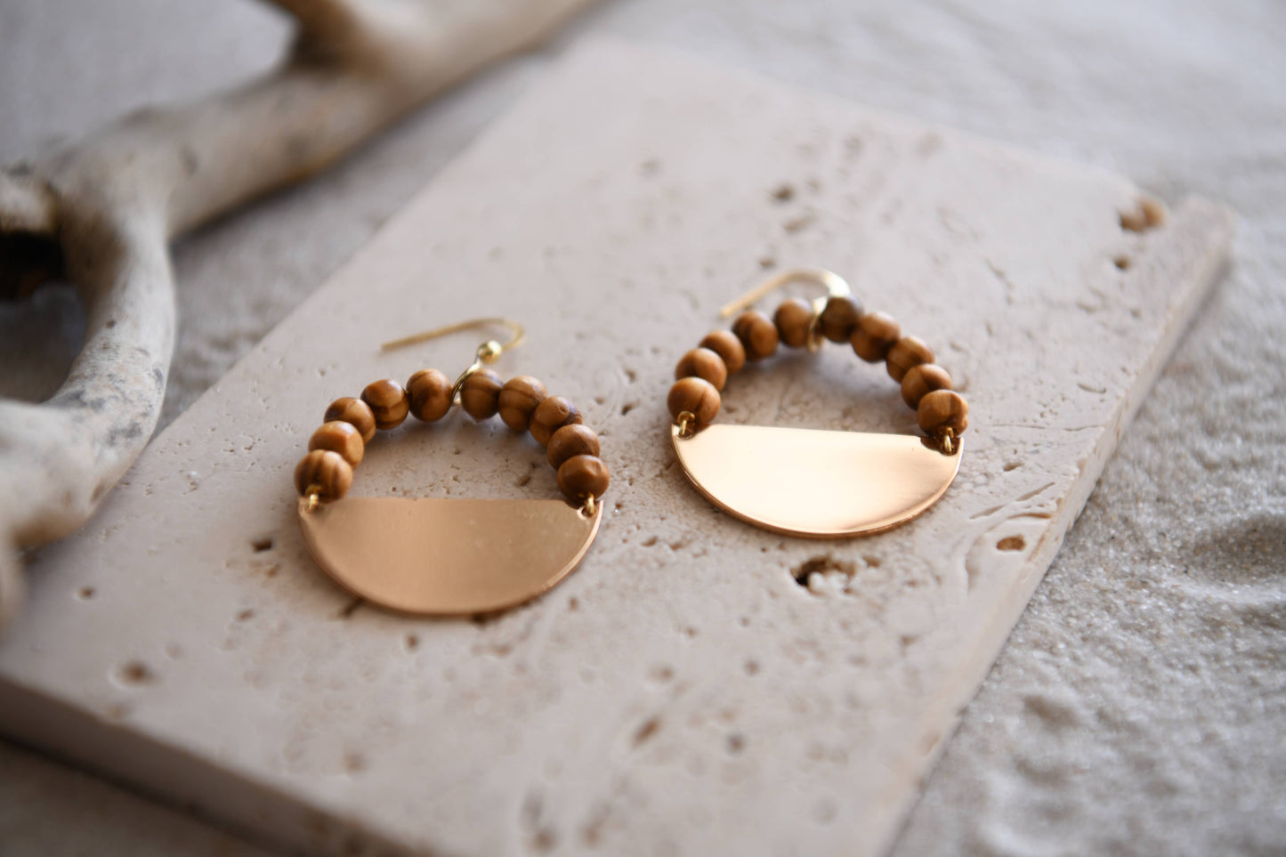Stella Beaded Half Moon Hoop Earrings