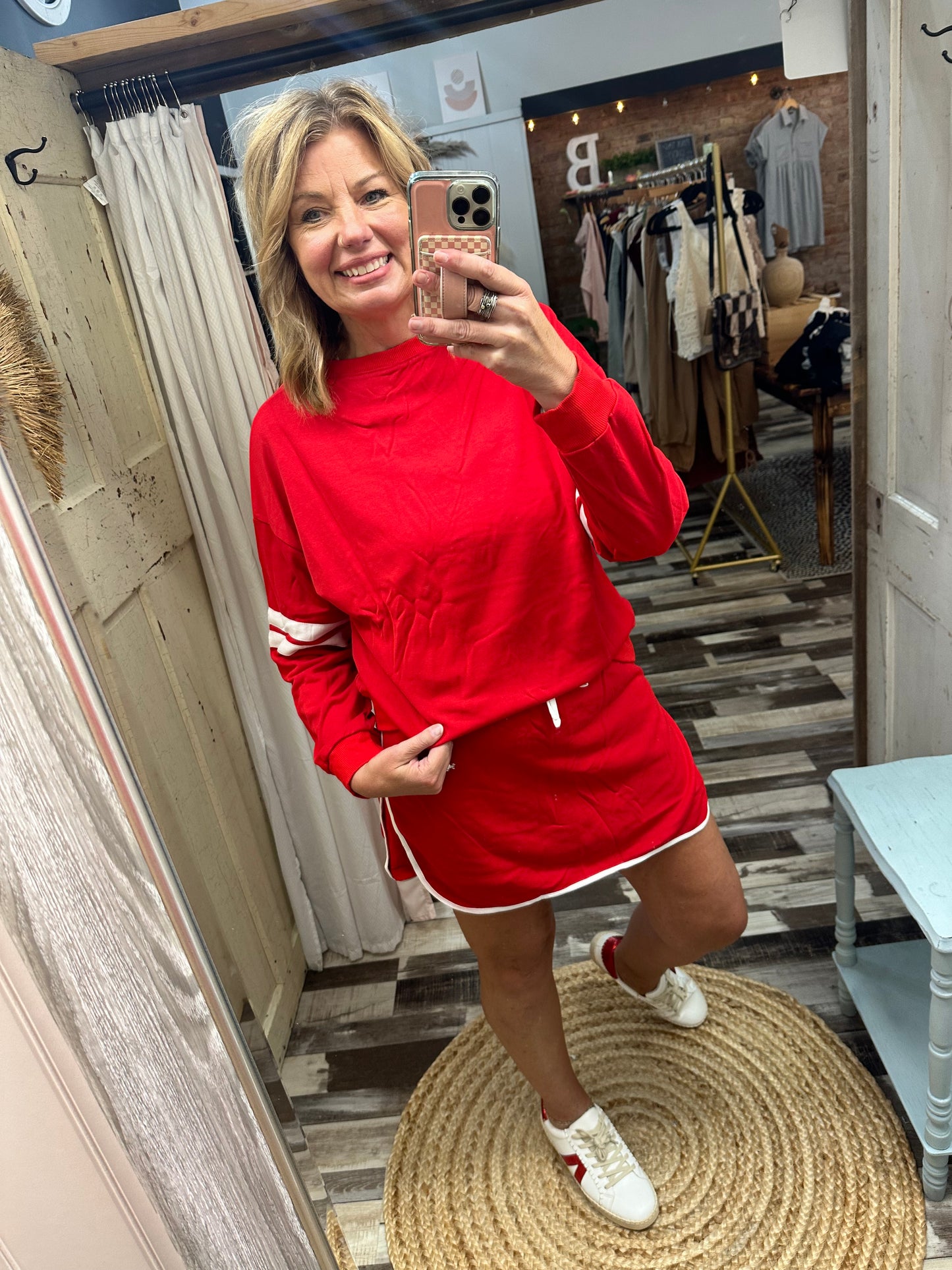 Varsity Sweatshirt/Skort 2 Piece Set