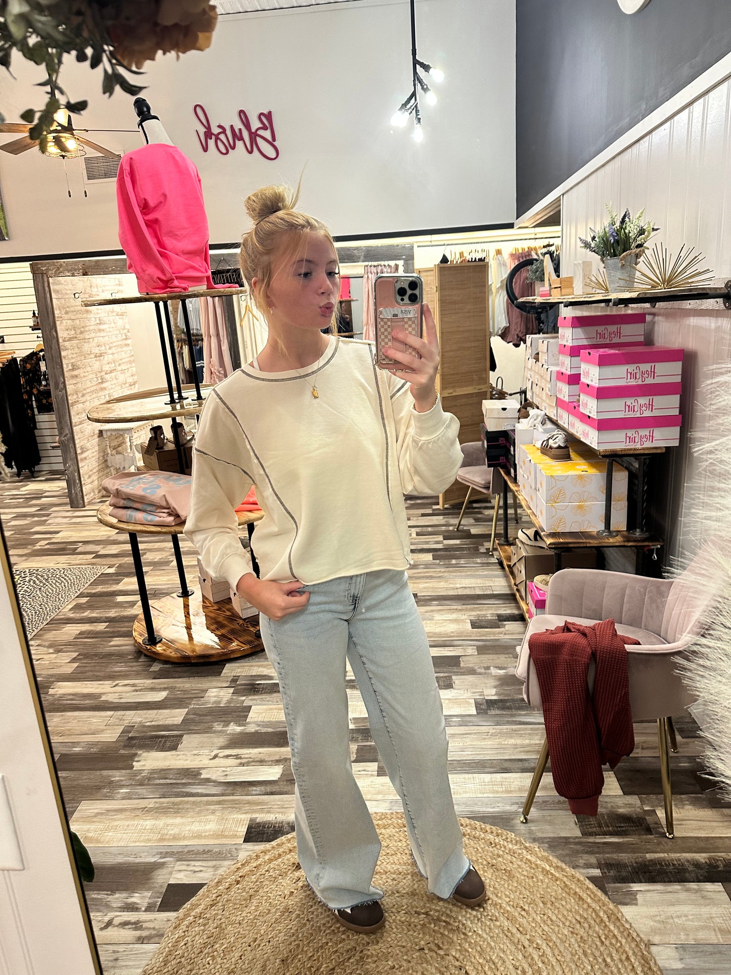 Risen High Rise Wide Leg Denim