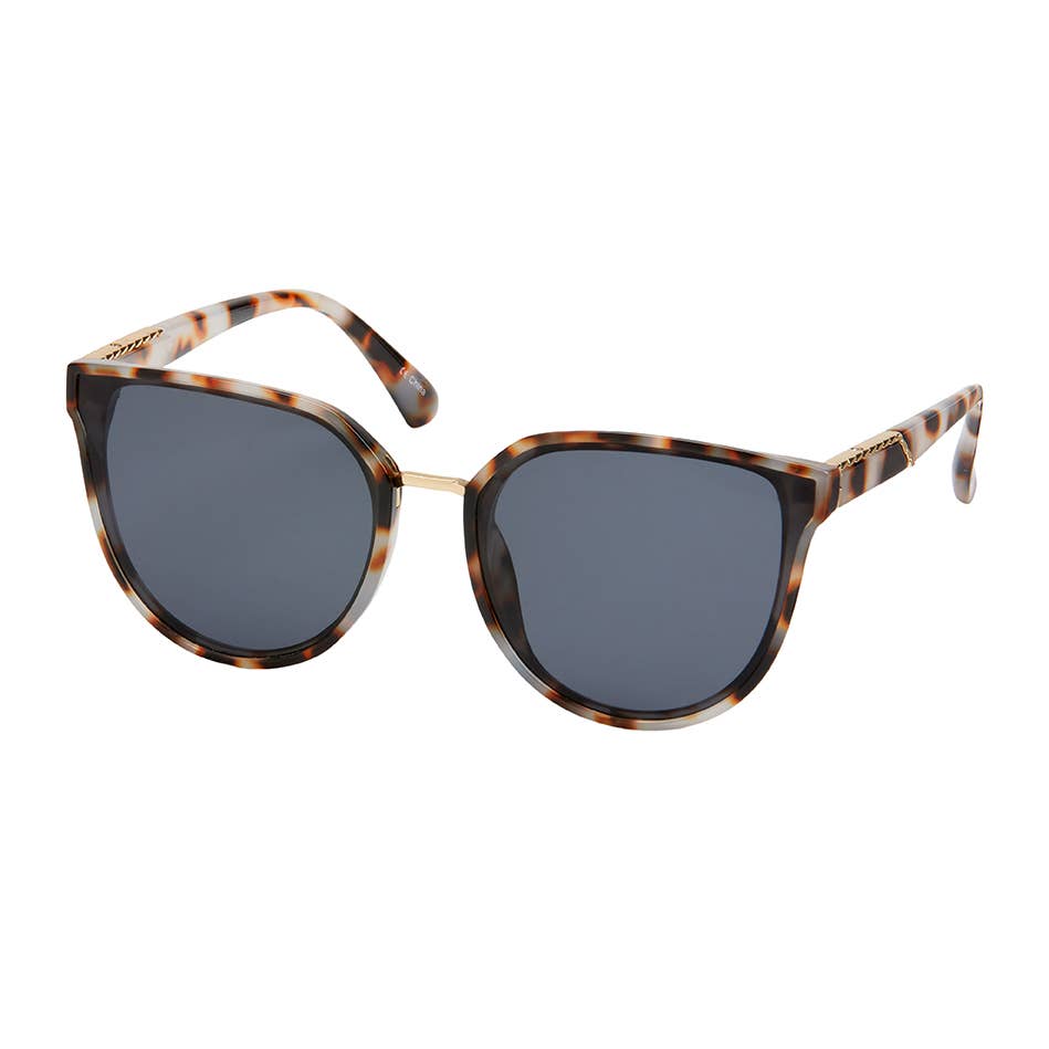 1303 - Jade Inlay Cat Eye Women's Sunglasses