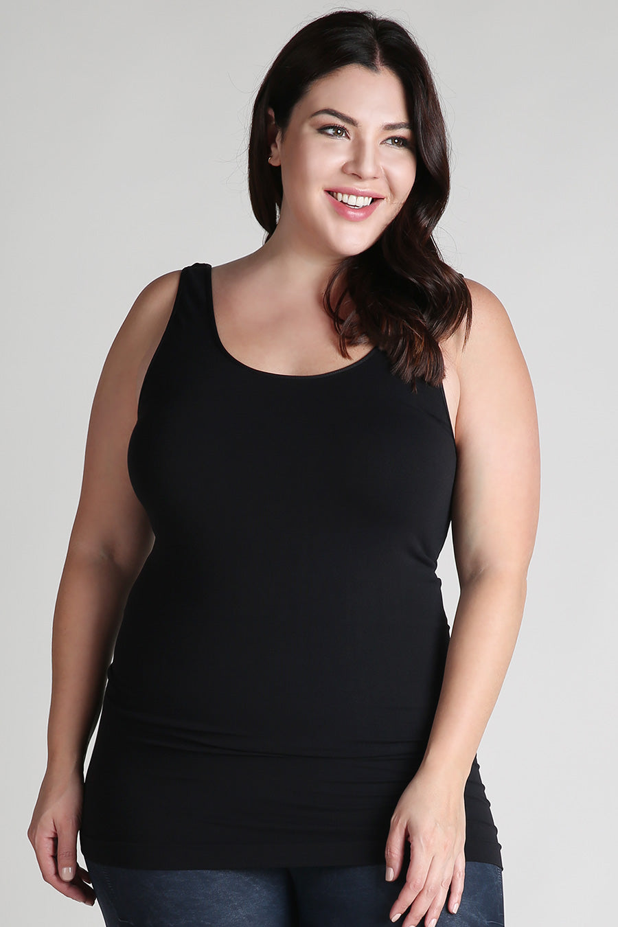 NikiBiki Curvy Jersey Tank Top - Black