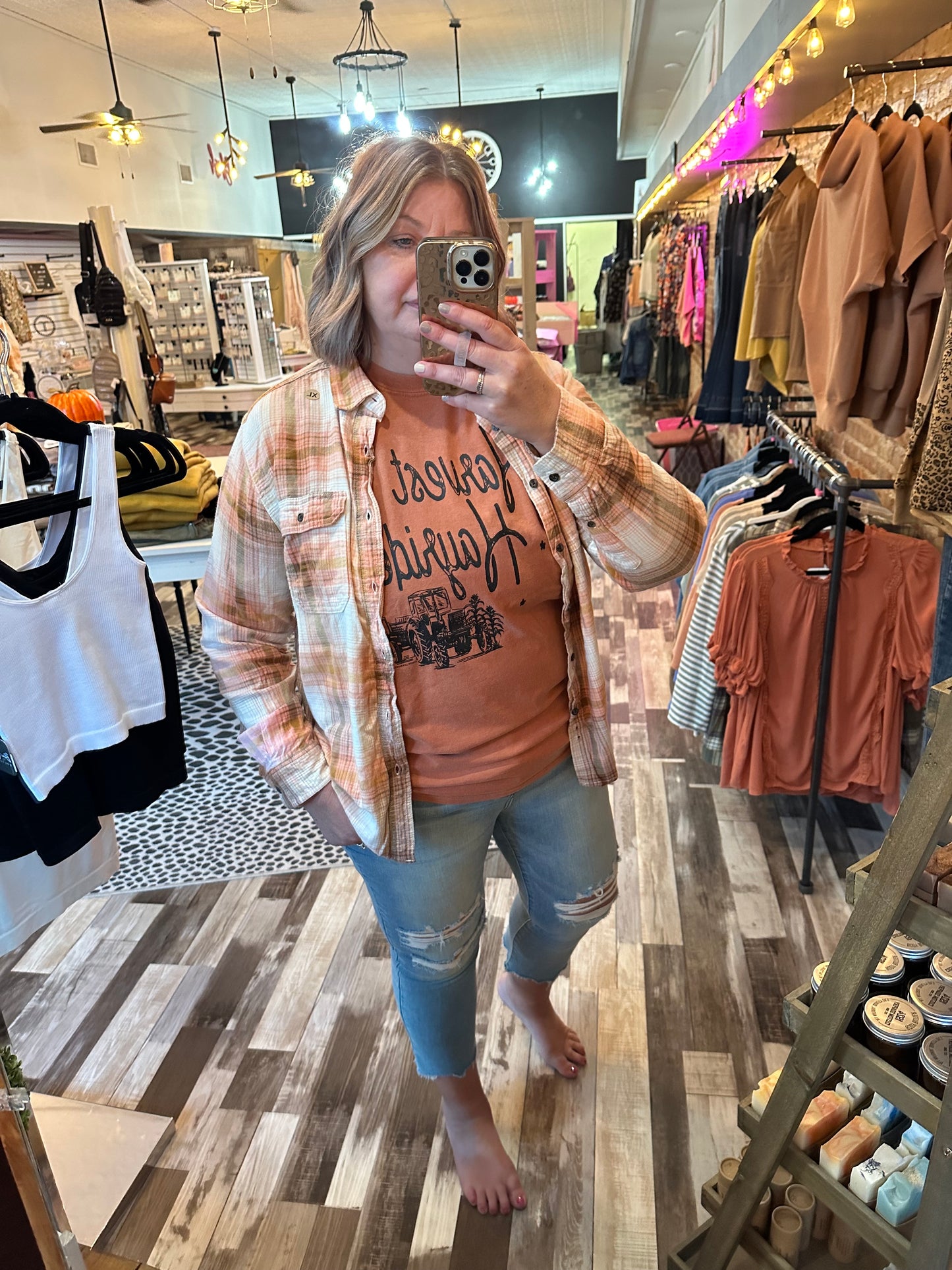 Back in the Saddle Hand Bleached Flannel
