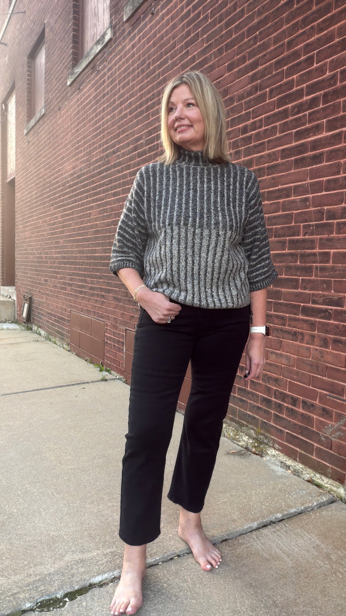 The Everly Ribbed Knit Mock Neck Sweater
