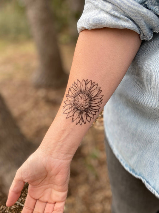 Sunflower Temporary Tattoo