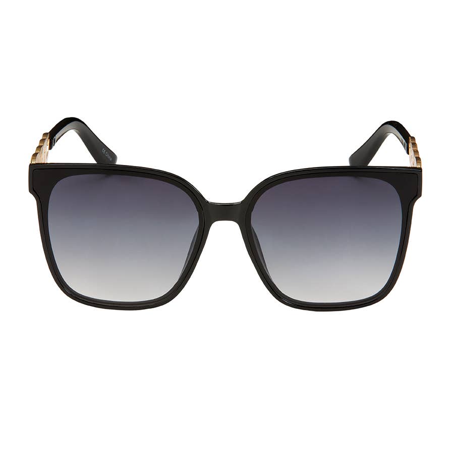 1335 Jade - Oversized W/Metal Design Sunglasses