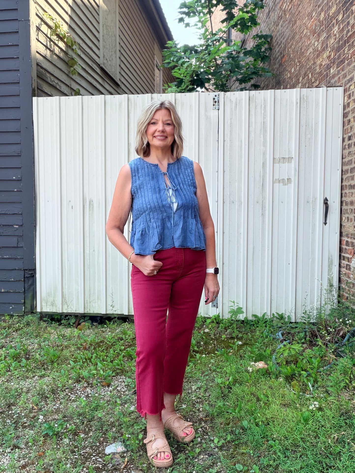 The Maddi Front Double Tie Sleeveless Top