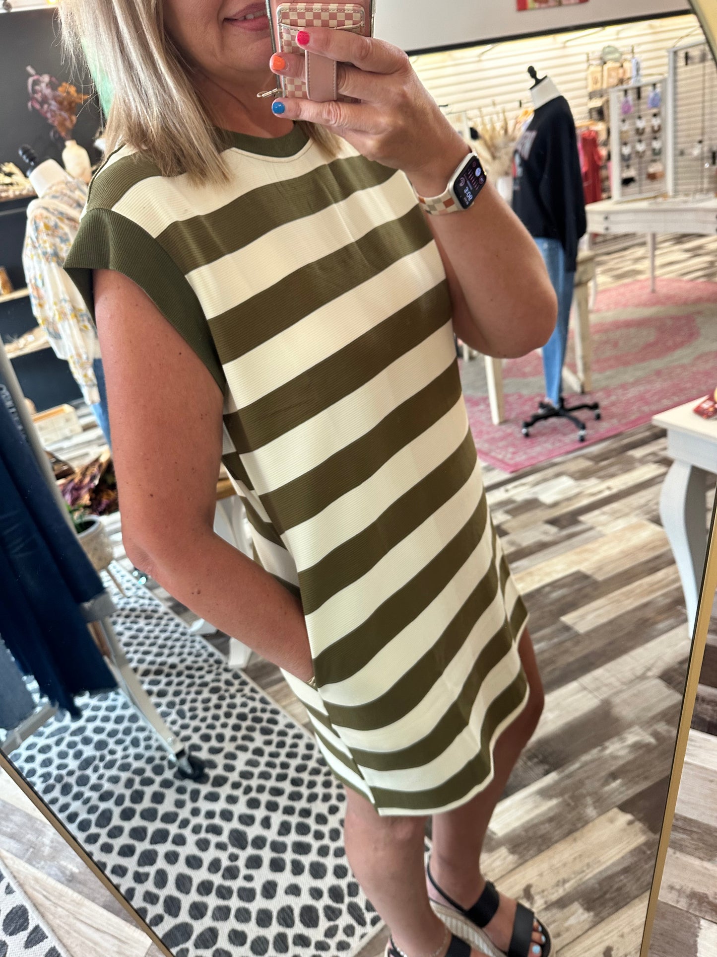 Uptown Girl Striped Knit Dress
