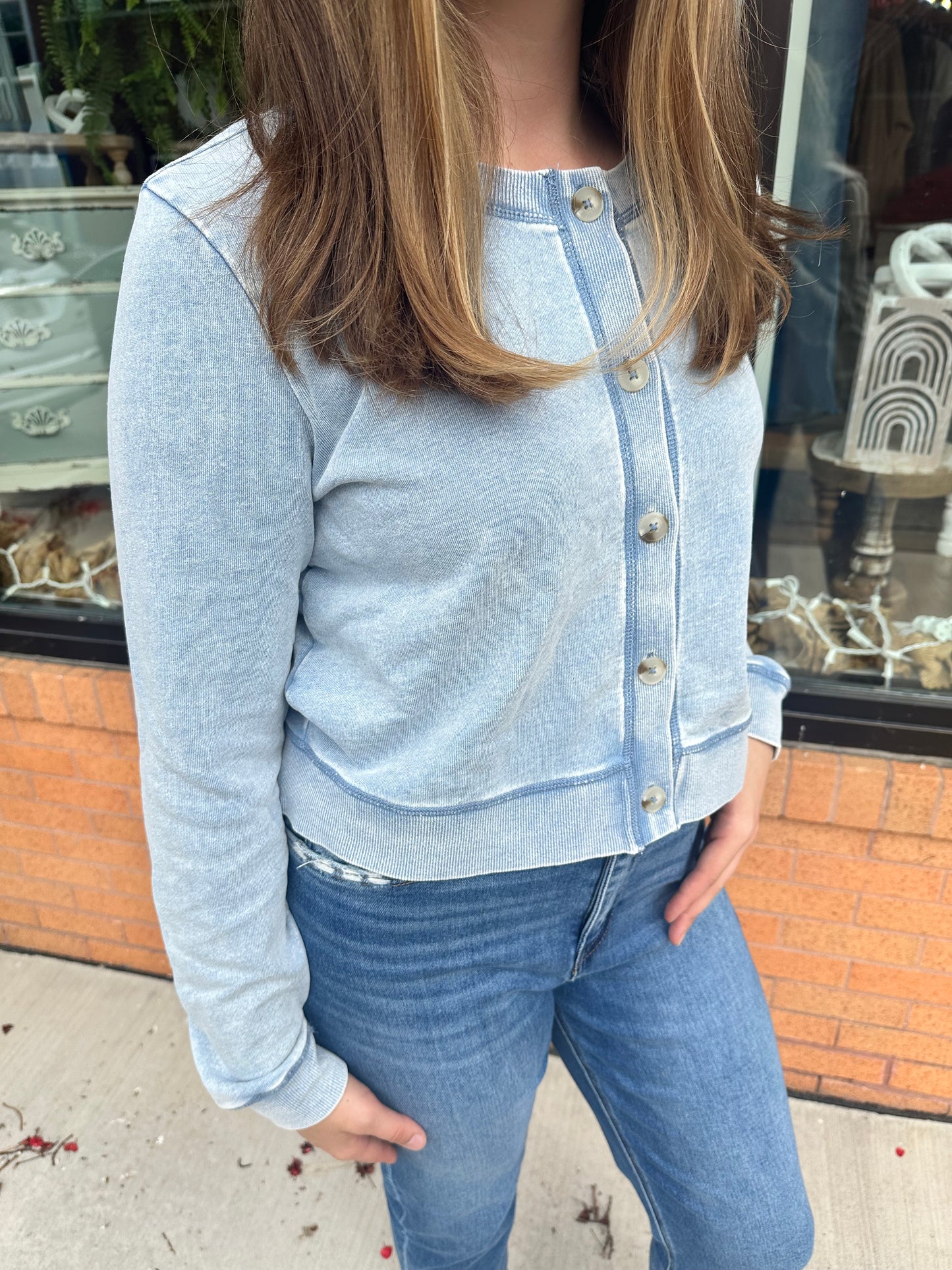 Z Supply Daily Knit Denim Cardigan