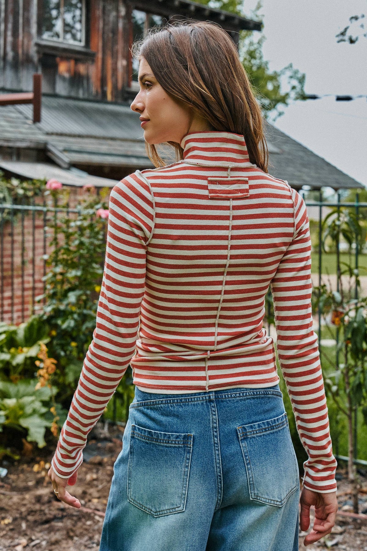 The Skye Seam Turtleneck Knit Top