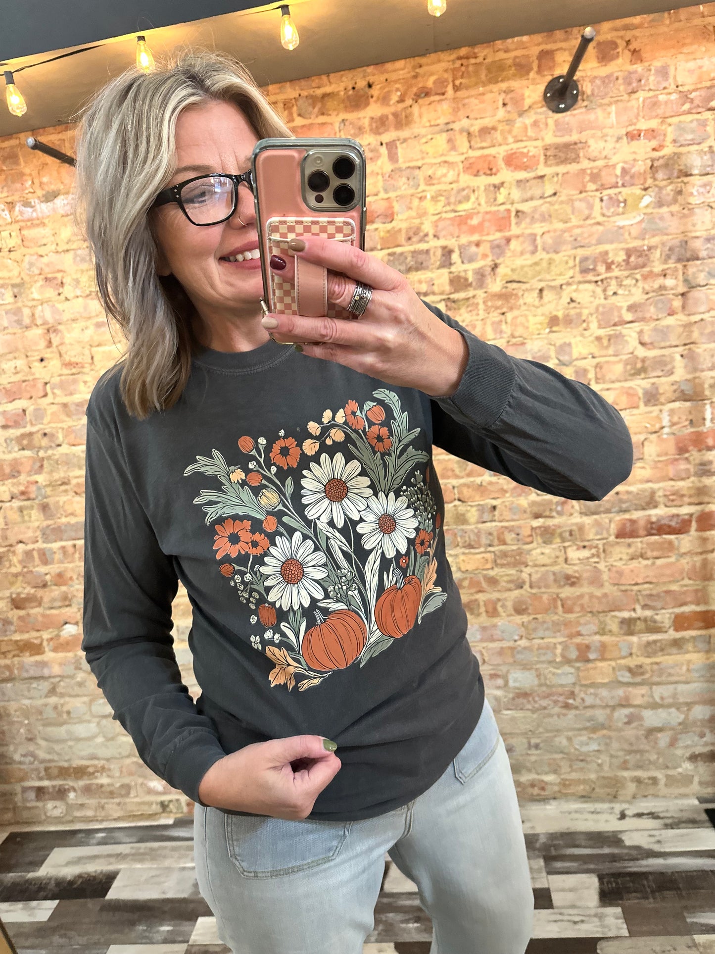Boho Fall Floral Long Sleeve Tee