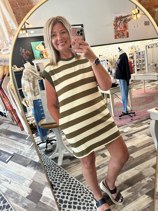 Uptown Girl Striped Knit Dress