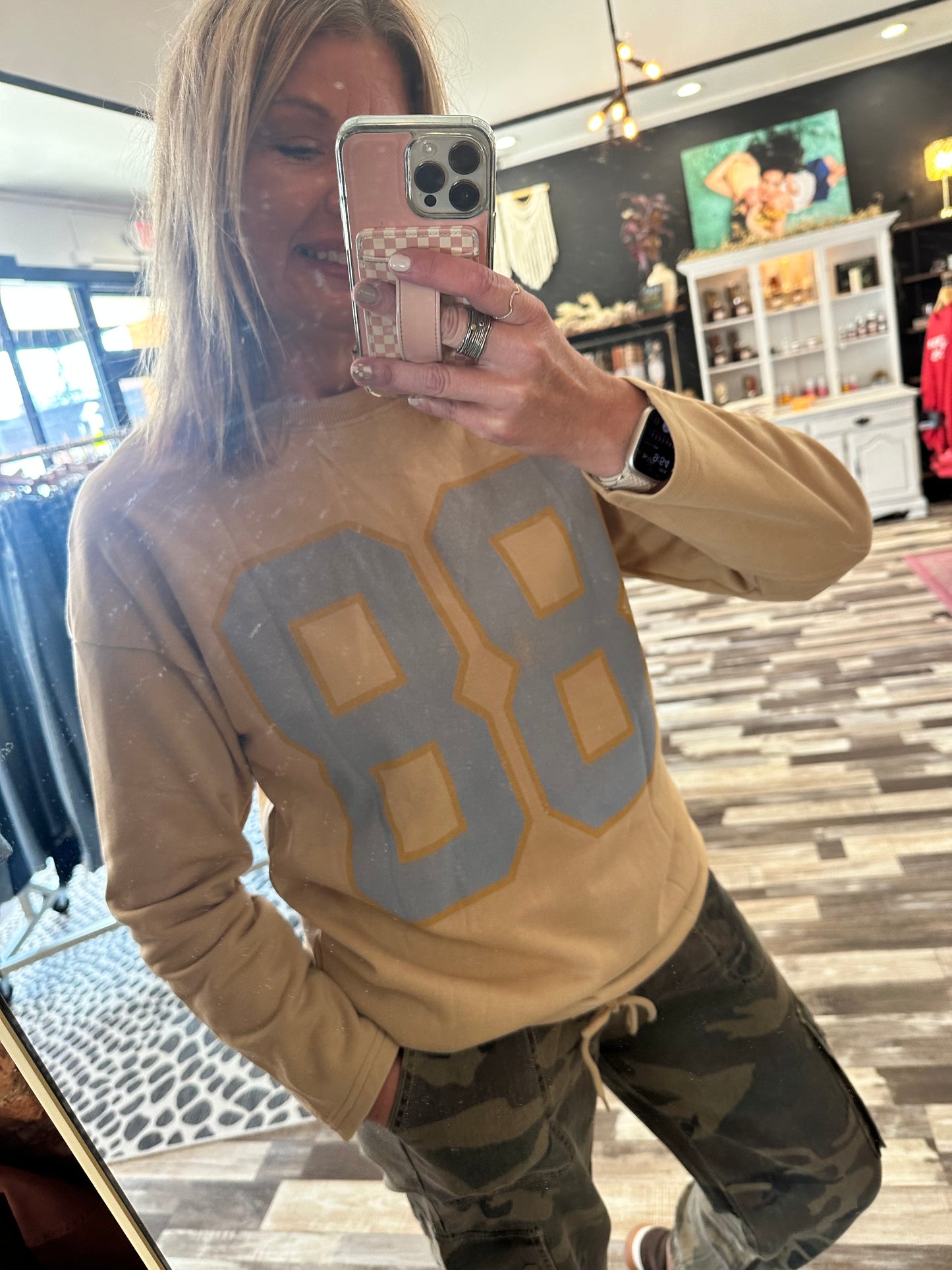 Hey 88!! Number Game Day Long Sleeve Drawstring Pullover