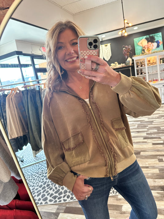 Washed Luxe Knit Linen Blend Jacket