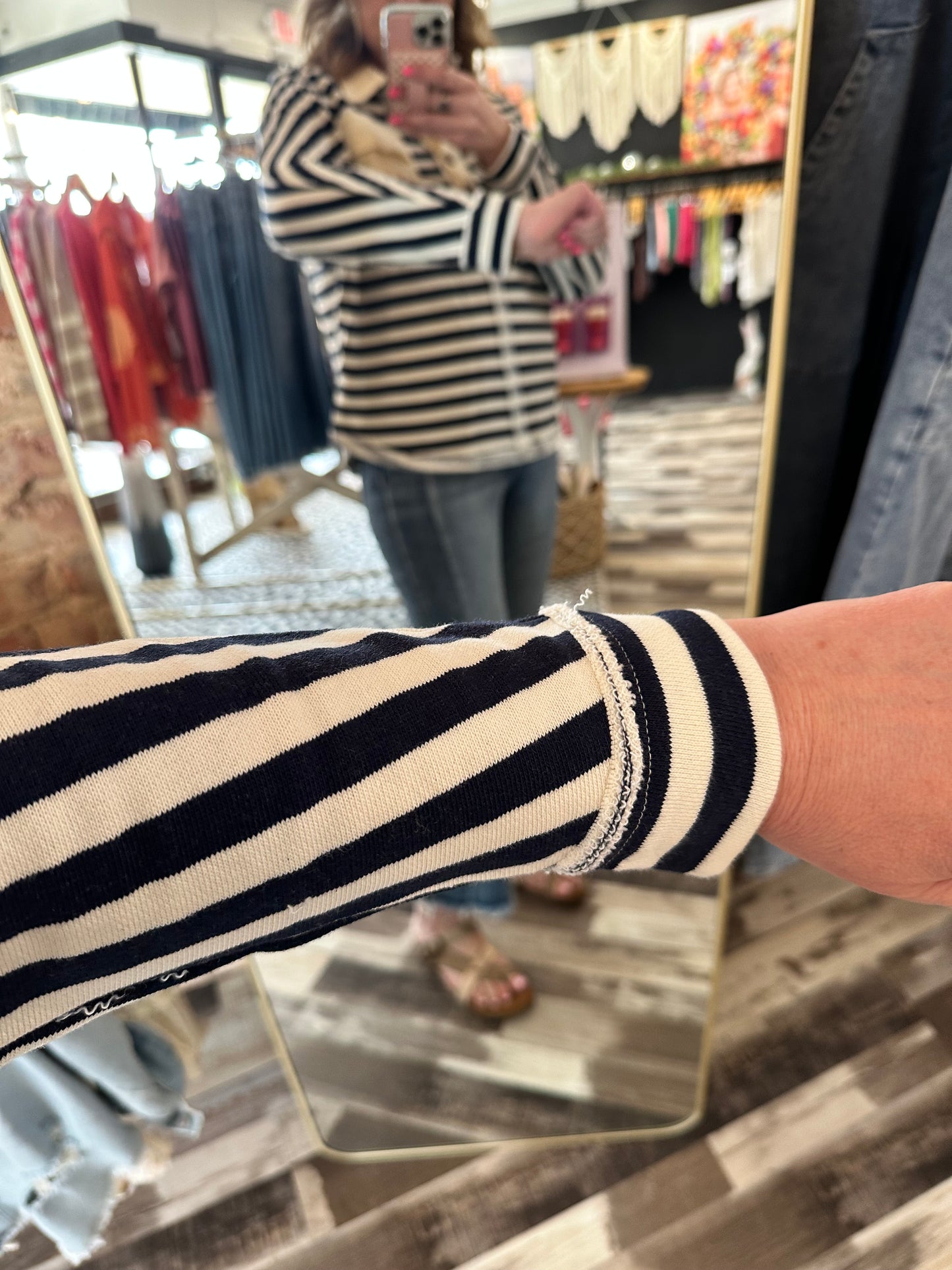Striped Dolman Pullover
