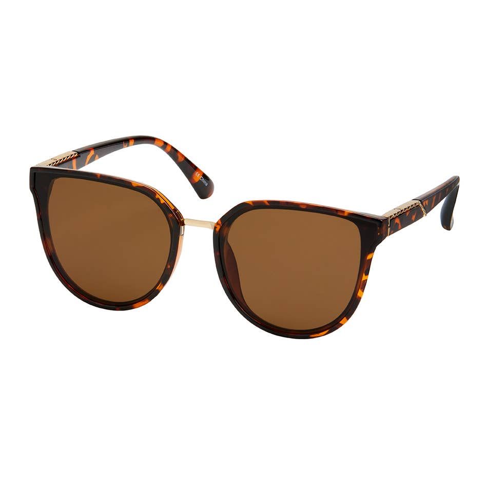 1303 - Jade Inlay Cat Eye Women's Sunglasses