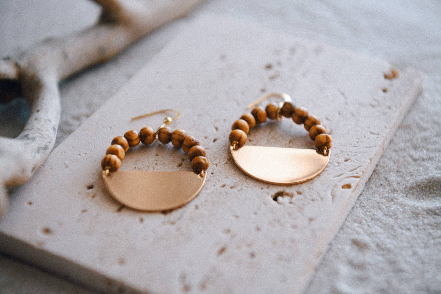 Private Label Stella Beaded Half Moon Hoop Earrings