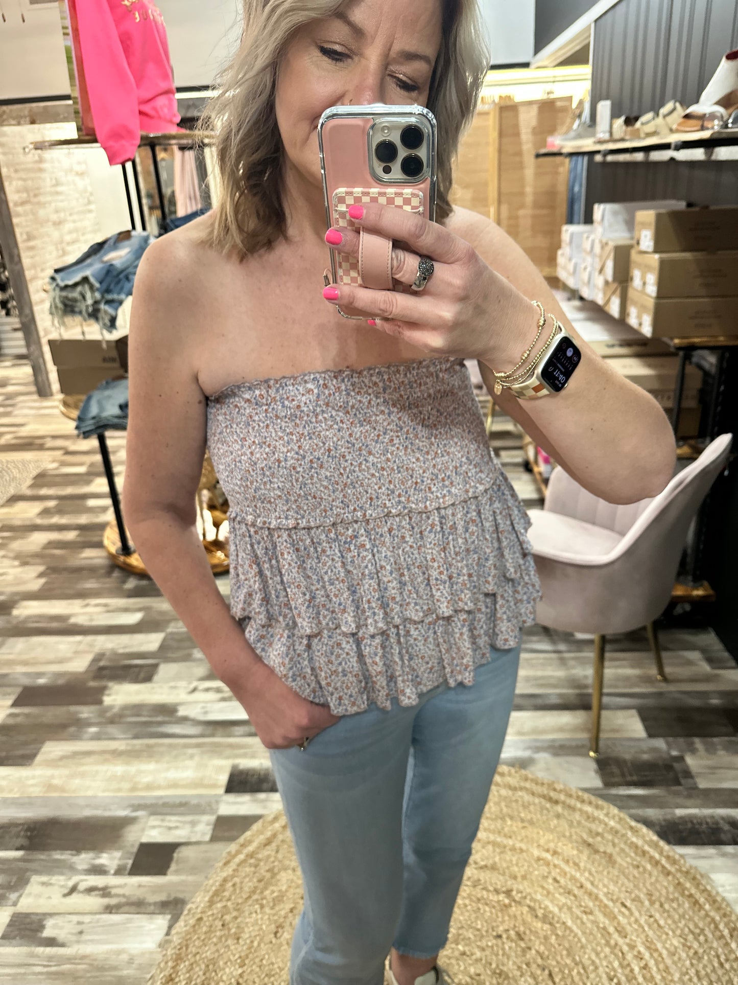 Ruffle Ditsy Floral Top or Skirt