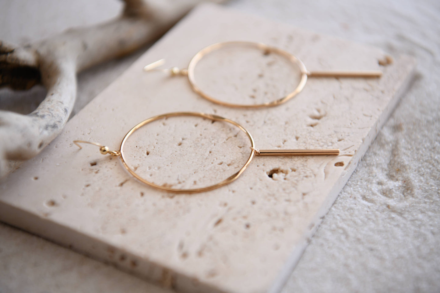 Gatsby Timeless Bar Drop Gold Plated Hoop Earring Collection