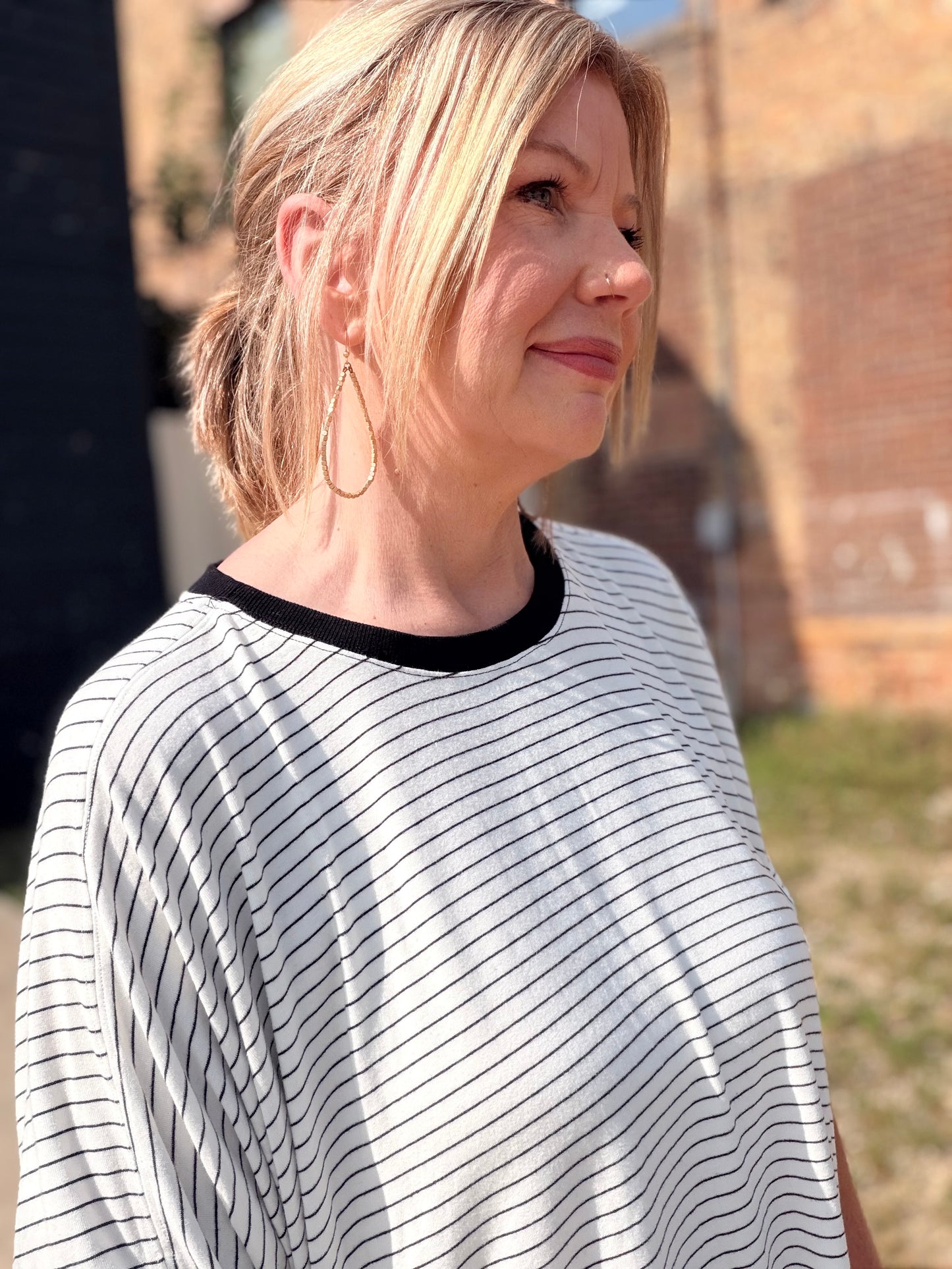 Striped Oversized Dolman Top