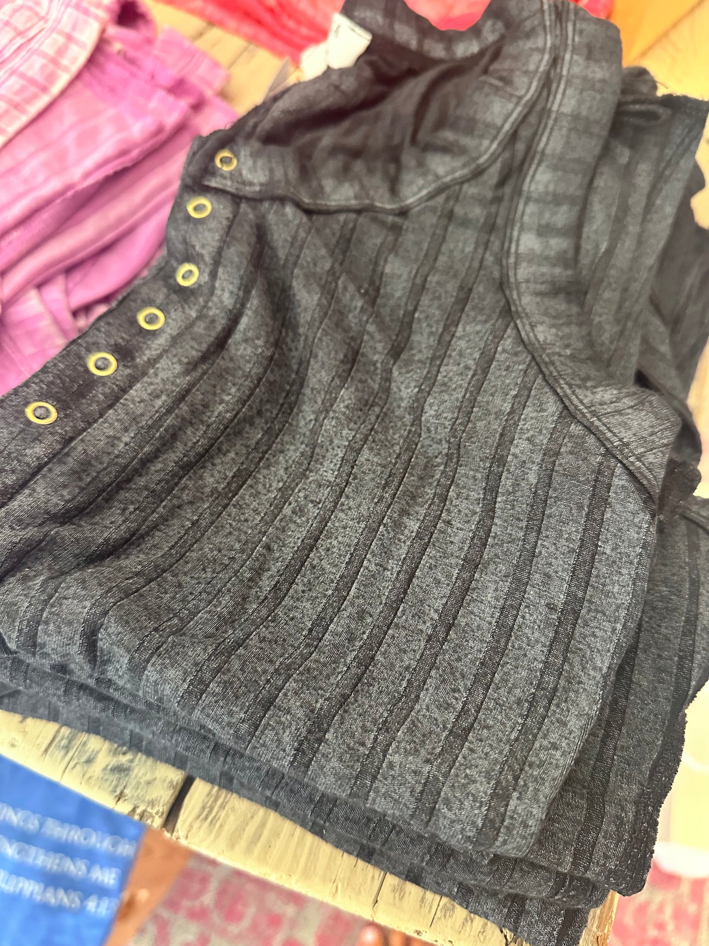 Washed Ribbed Scoop Neck Top
