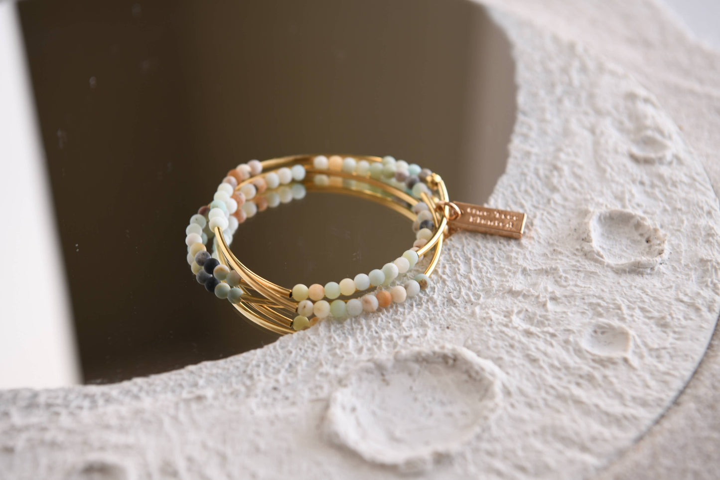 Gemstone and Gold Plated Triple Wrap Bracelets