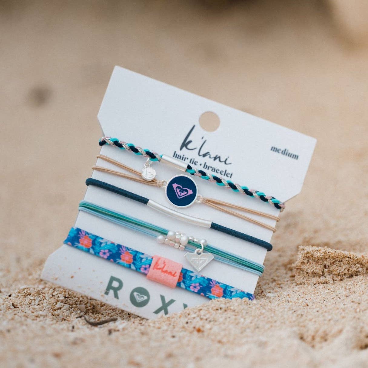 "Roxy Ocean Bloom" Tropical Blues Hair Tie Bracelets