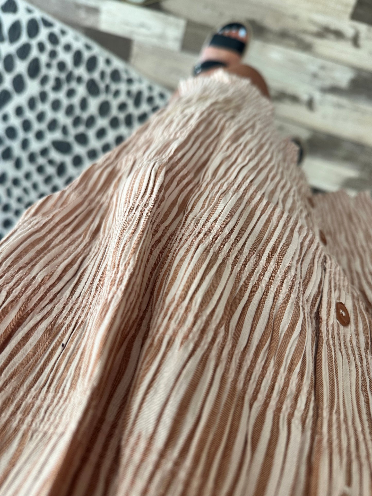 The Blanche Terracotta Stripe Dress