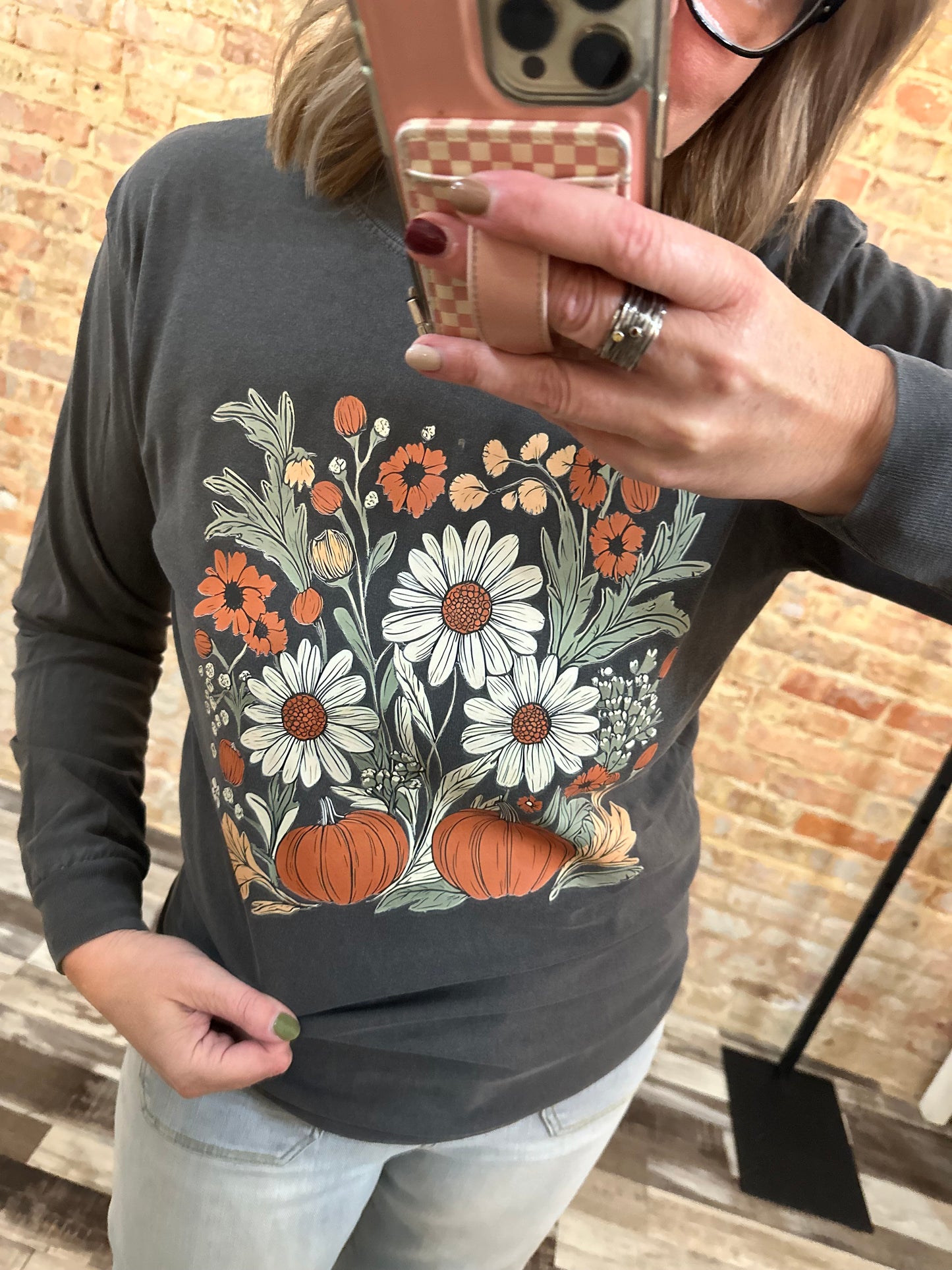 Boho Fall Floral Long Sleeve Tee