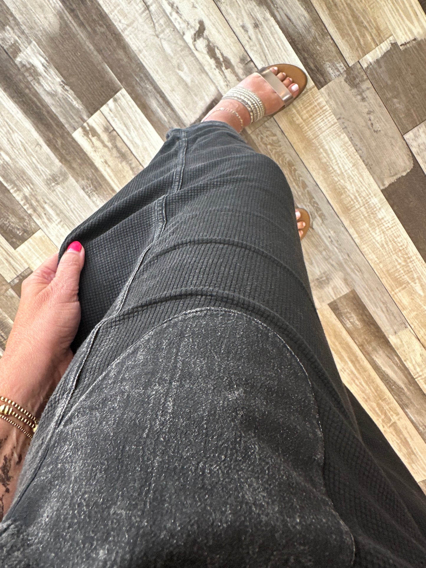 The Callie Mineral Washed Waffle Knit Jumpsuit