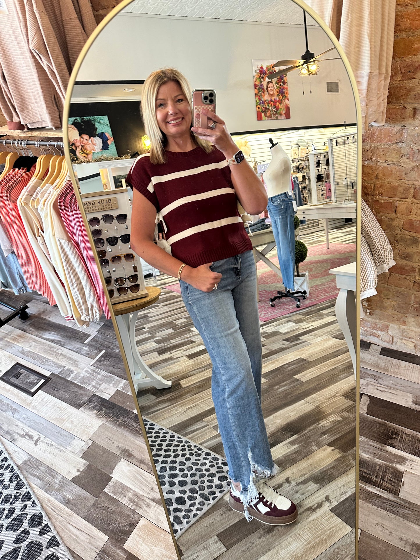 Susan Stripe Side Tie Sweater