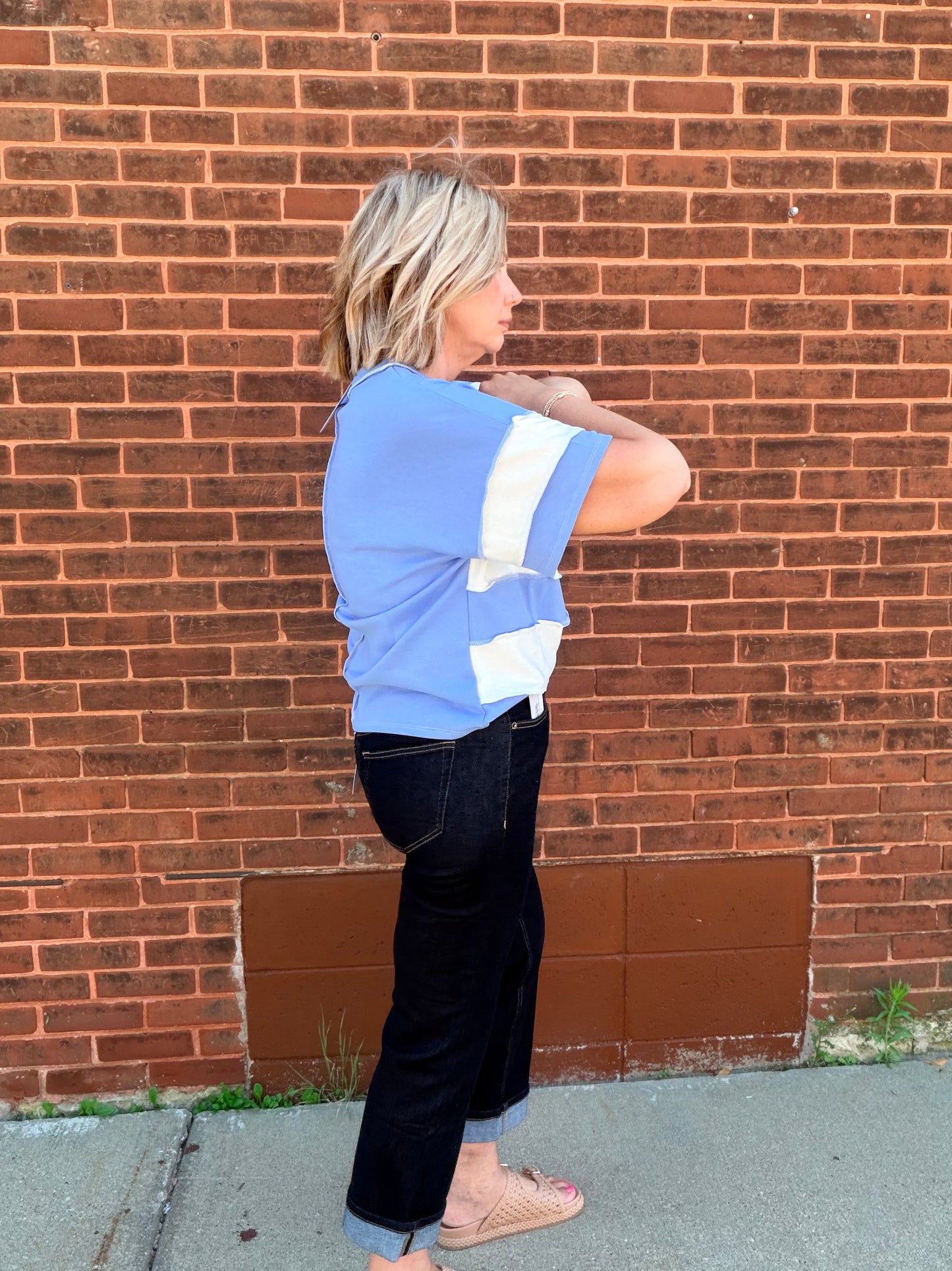 The Johnnie French Terry Exposed Seam Top
